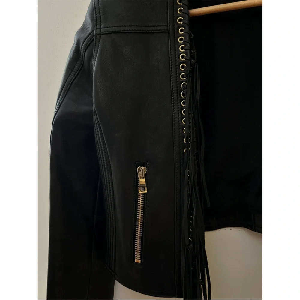 Balmain leather biker jacket 40French or medium US - Picture 6 of 6